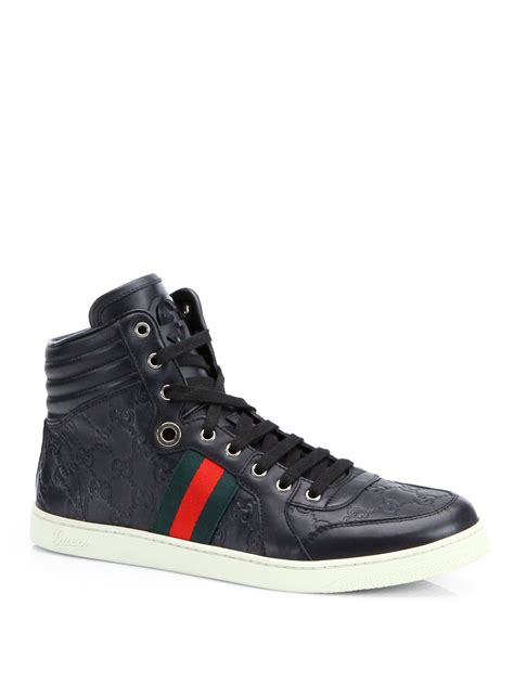 gucci shoes for men high tops black style|Gucci high tops for men.